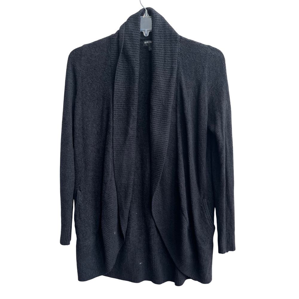 Barefoot Dreams CozyChic‎ Lite Cardigan Shawl Collar Duster Black Size M